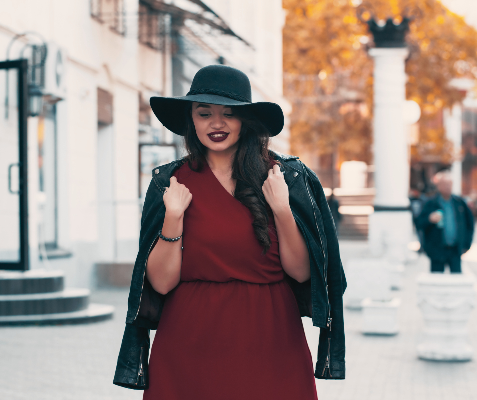 Conjunto chica-vestido, campera y sombrero.png